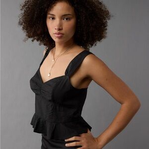 American Eagle Outfitters Black Corset Tank Top